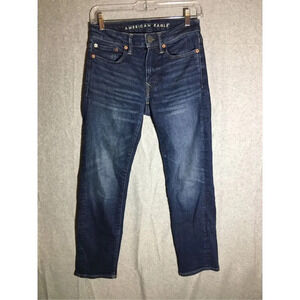 Mens American Eagle Dark Wash Jeans Slim Straight Airflex+ Casual